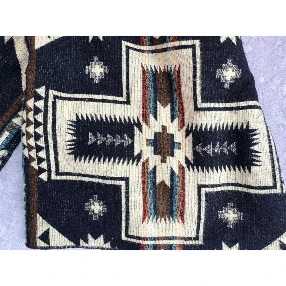 Galapagos Wool‎ Blend Southwest Geometric Pattern Blanket 72x82